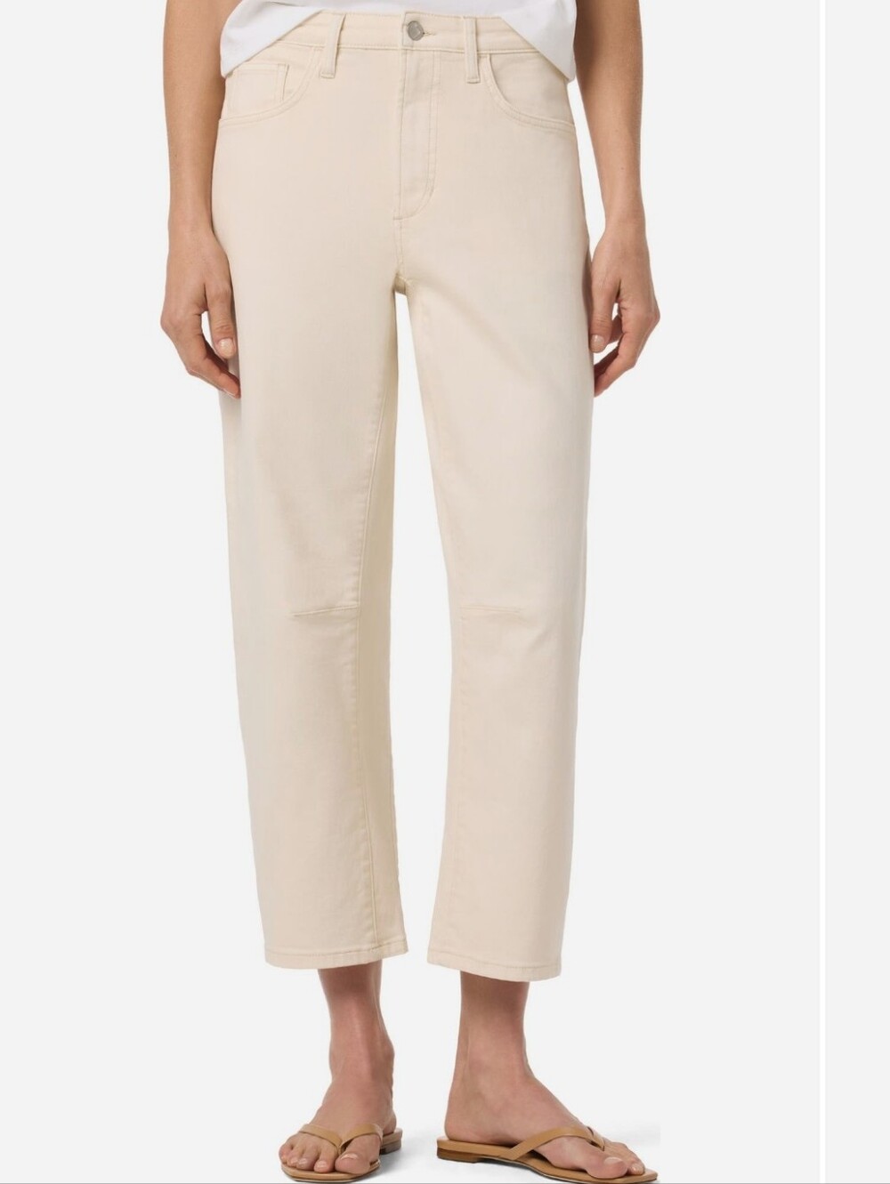 NEW Joes High Waist Ankle Barrel Leg Jeans Cream